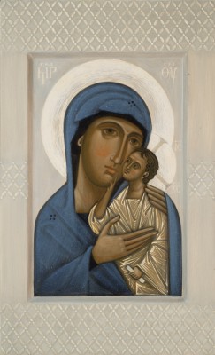 Icon the Mother of God Sosnovskaja  by Olga Shalamova