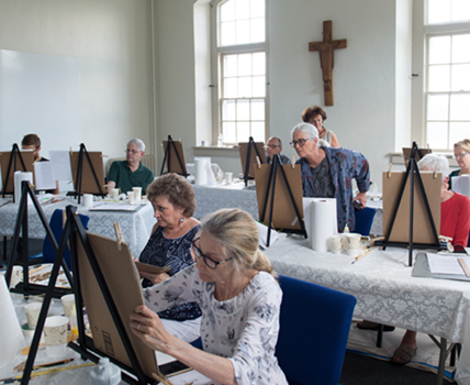 Icon Drawing Workshop in Holy Cross Monastery in West park NY