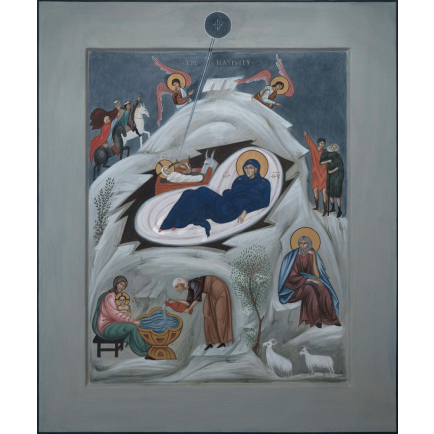 Nativity of Christ. 2016  by Philip Davydov 80 x 60 cm (32 x 24 in) wood, egg tempera |email|  