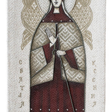 Icons on Fabrics Printed by Olga Shalamova