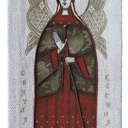 Icons on Fabrics Printed by Olga Shalamova