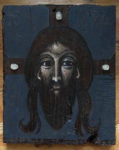 Encaustic icon of Holy Mandylion